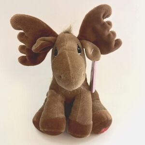 Vintage 90s Precious Moments Tender Tails Moose Collectible Plush Stuffed Animal